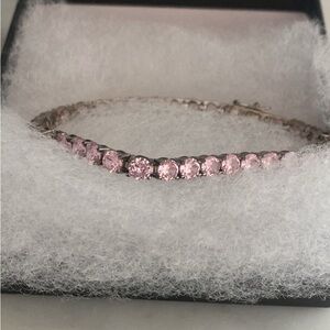 Pink sapphire tennis bracelet